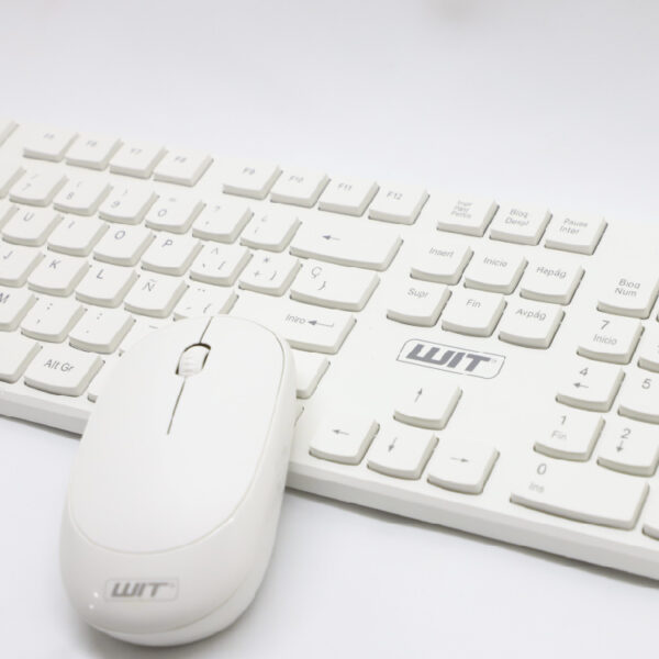 Combo Teclado Y Mouse Inalámbrico Dorado Y Blanco — MdeOfertas